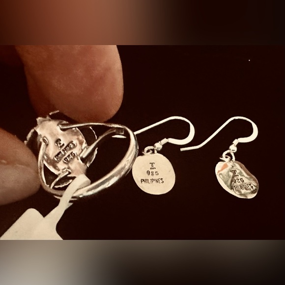 Plum Coral Solitaire Ring & matching Earrings in Sterling Silver (2 pc set) NWT - Picture 9 of 11